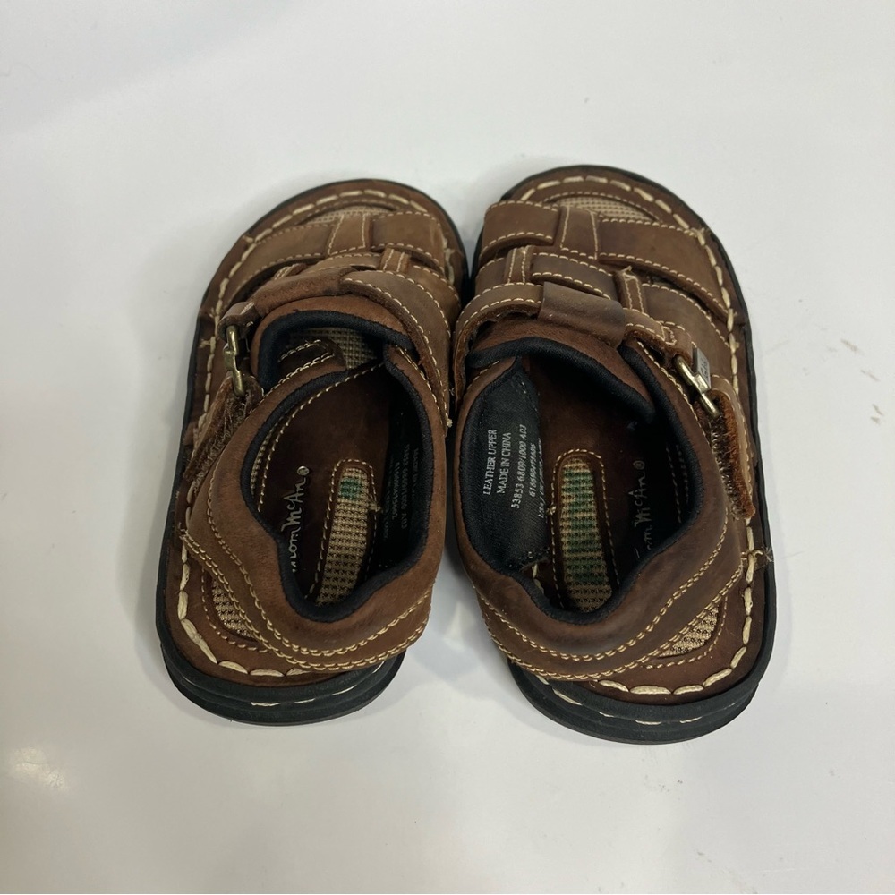 Thom McAn brown leather fisherman sandals kids size 10.5‎ casual summer - Picture 5 of 8